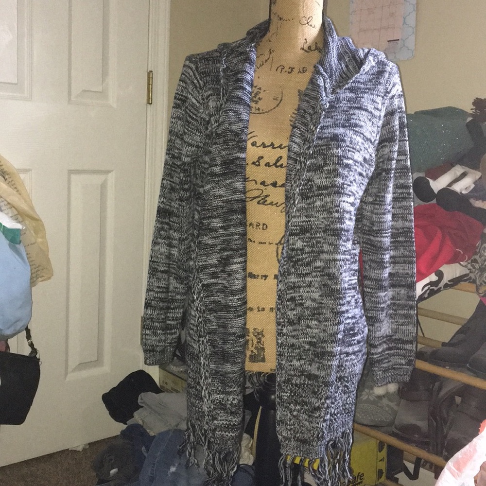 Peppered Hooded Cardigan